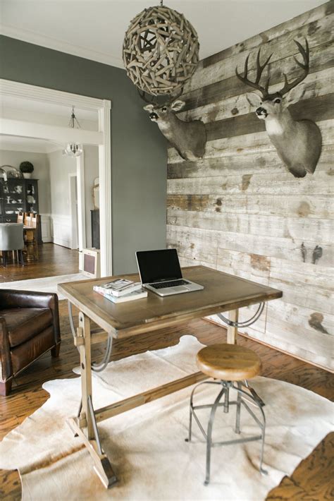 A Rustic Office Perfect For The Man In Your Life Dark Paint Colors