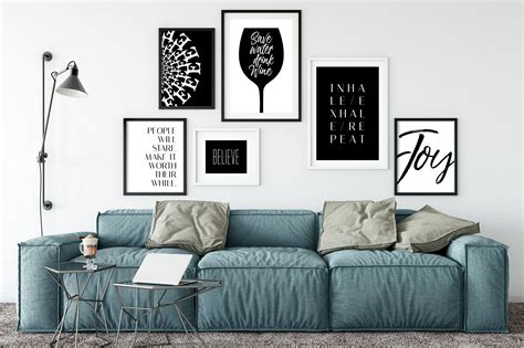 Black and white print set | Black and white decor | Black and white