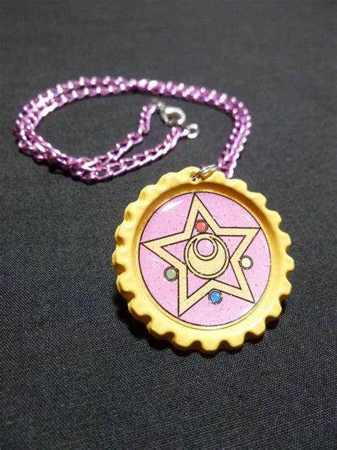 Sailor Moon Crystal Star Compact Brooch Necklace Handmade Single