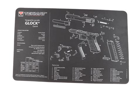 Tekmat Glock Gen 4 Pattern Gun Cleaning Mat 17 Glock G4