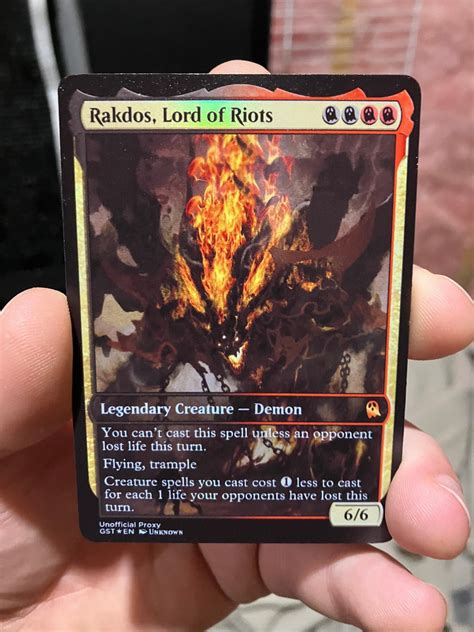 Rakdos Lord Of Riots Foil Metal Proxy For Commander Etsy