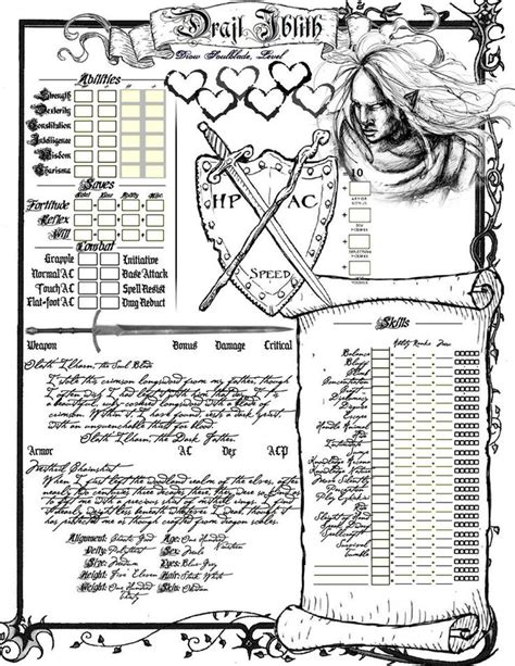 New Updated D3goth 5e Character Sheet Now Form Fillable Fillable D
