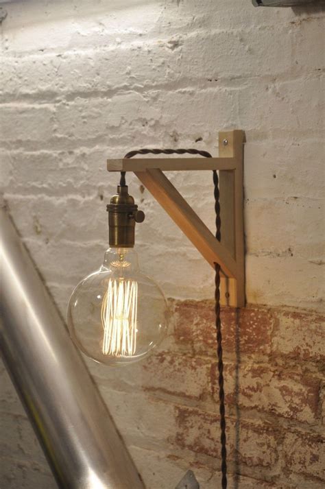They can easily be used in a bathroom as a plug. Wall Sconce Antique Brass Birch Wood Light Lamp by ...