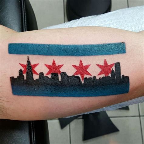 Royal Flesh Tattoo Piercing On Instagram Chicago Flag And Skyline