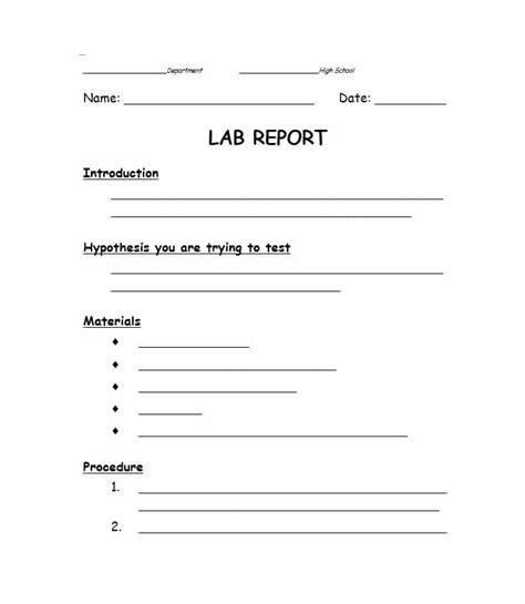 Science Experiment Report Template 8 Templates Example Templates