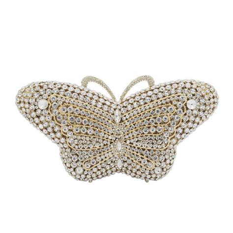 Colorful Butterfly Crystal Clutch Rhinestone Purse Evening Bag For