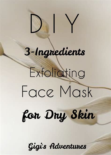 Diy 3 Ingredients Exfoliating Face Mask For Dry Skin Gigis Adventures
