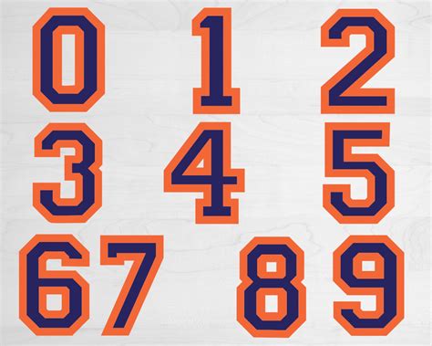 Jersey Numbers Svg College Sport Numbers Svg Basketball Etsy