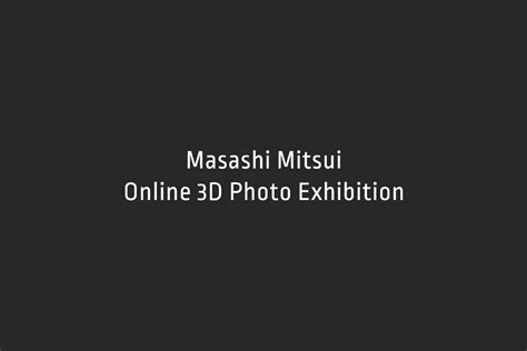 The Essence Of Work Masashi Mitsui Exhibition Photographers