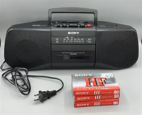 SONY CFS B15 PORTABLE AM FM Radio Cassette Corder Tape Boombox TESTED