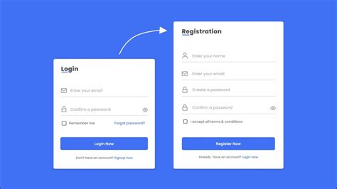 Responsive Login And Registration Form In Html Css And Javascript Youtube