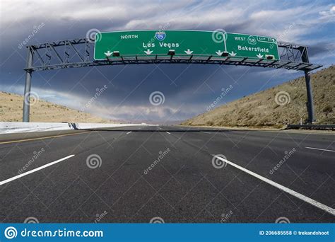 Interstate 15 Las Vegas Freeway Sign Stock Photo Image Of Location