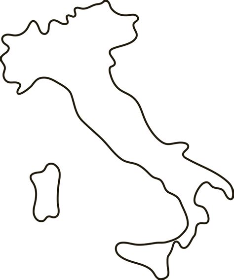 Outline Map Of Italy On White Stock Illustration Illu