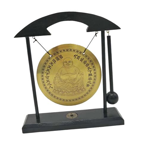 Gong Ornament Mini Chinese Gong With Stand Feng Shui Gong Brass