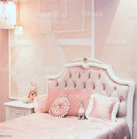 Luxury Rich Bedroom Interior In Pink Color For Little Princess There