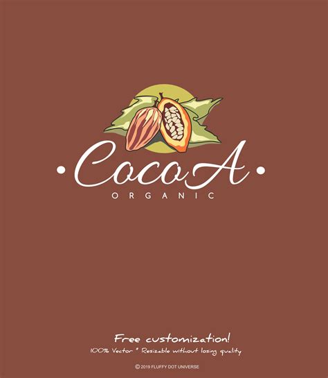 Logotipo De Cacao Logotipo De La Planta Logotipo Natural Etsy España