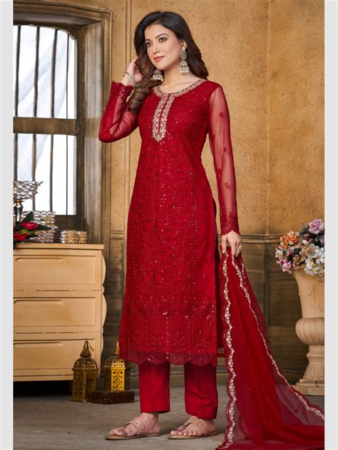 Santoon And Net Salwar Kameez Indian Dress C998b Fabricoz Usa