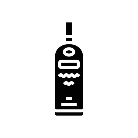 Vodka Glass Bottle Glyph Icon Vector Illustration 21234196 Vector Art