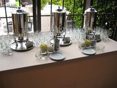 Coffee Decaf And Hot Tea Station Using Our Irish Coffee Mugs