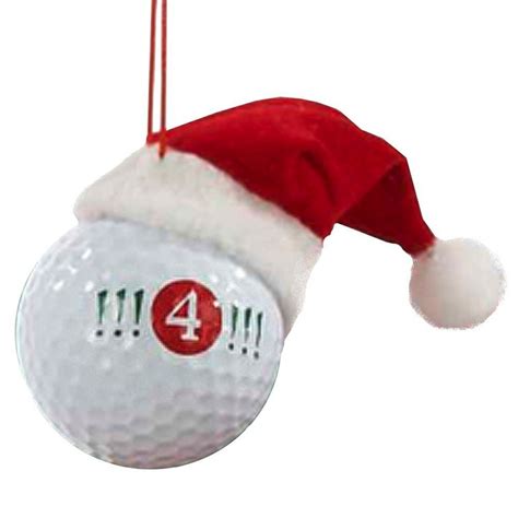 Christmas Ornament Golf Ball W Santa Hat 4