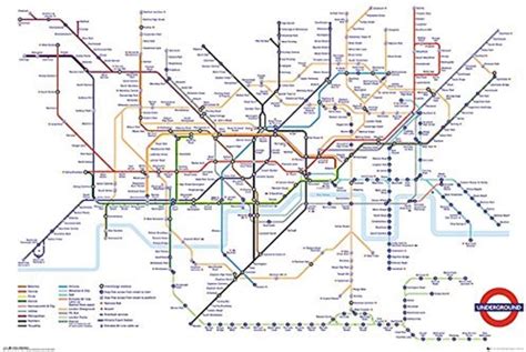 Laminated Transport For London Underground Map Poster Print 24x36