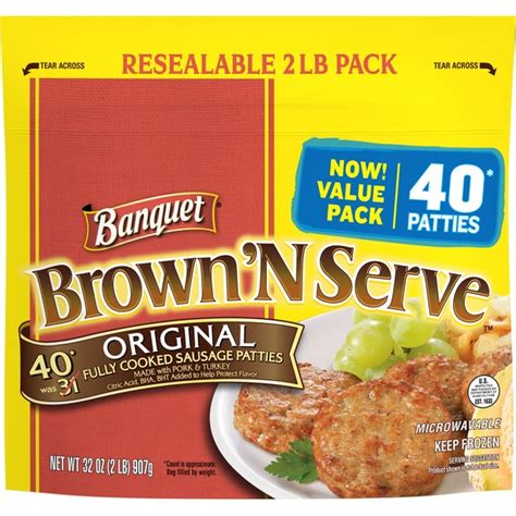 Banquet Brown N Serve Original Sausage Patties 32 Oz From Walmart