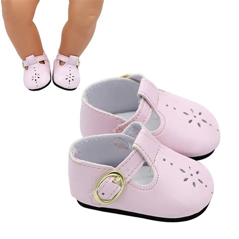 Cute Baby Doll Shoes Pink Leather Shoes Fit Zapf Doll Shoes Accessories