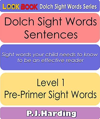 Dolch Sight Words Sentences Level 1 Pre Primer Look Book Dolch
