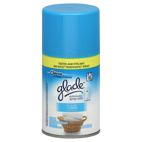 2years from mfg date available in various scents. Glade Automatic Spray Refill, Clean Linen, 6.2 oz (175 g)