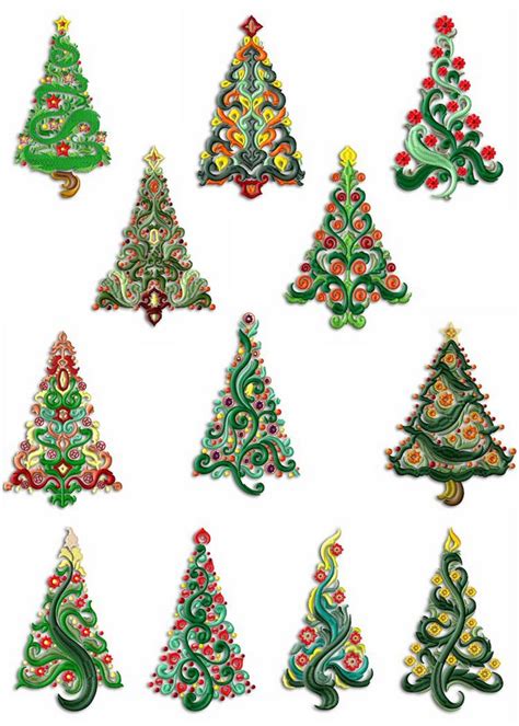 Free christmas embroidery designs pes. Enchanting Christmas Trees | Machine Embroidery Designs By ...