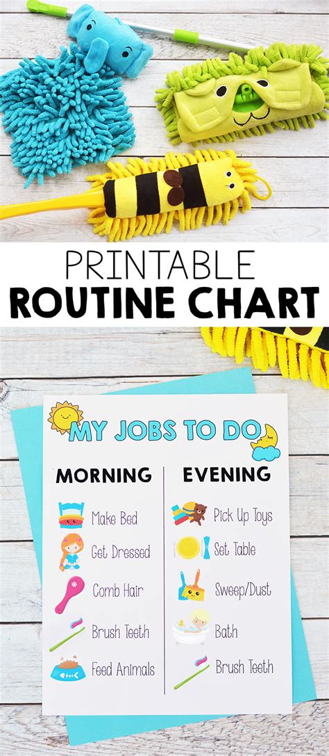 Printable Kids Morning And Evening Routine Chart Routine Chart