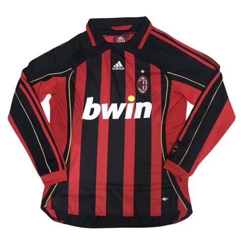 Ac Milan 0607 Retro Home Long Sleeve Soccer Jersey Shirt Model