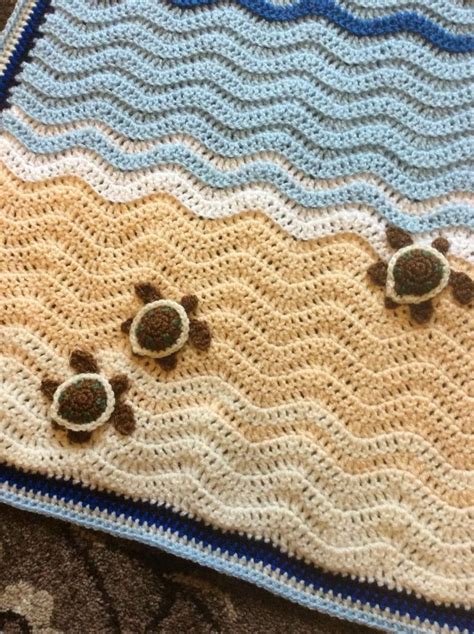 Crochet Sea Turtle Beach Blanket Animal Blanket Crochet Beach Blanket