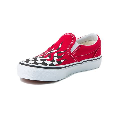 Buy and sell authentic vans style 36 marshmallow racing red shoes vn0a3dz3oxs and thousands of other vans sneakers with price data and release dates. Youth Vans Slip On Checkered Flame Skate Shoe - red - 1498210