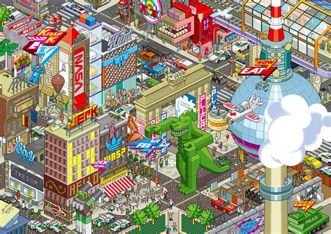 30 Dazzling Examples Of Pixel Art By Eboy Inspirationfeed Pixel Art Images