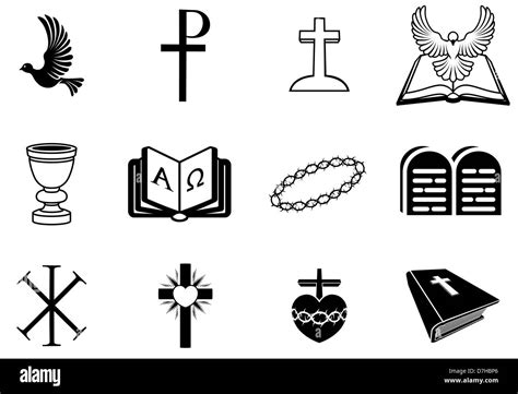 Ilustración De Signos Y Símbolos Religiosos Del Cristianismo Fotografía
