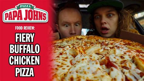 Papa Johns Fiery Buffalo Chicken Pizza Review Youtube