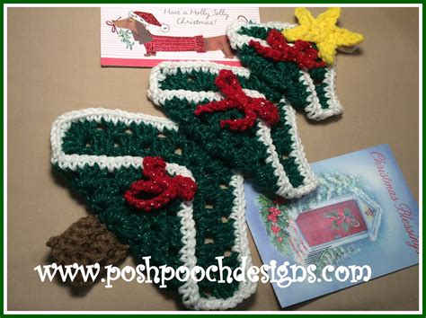 Posh Pooch Designs Dog Clothes Chunky Granny Square Christmas Tree