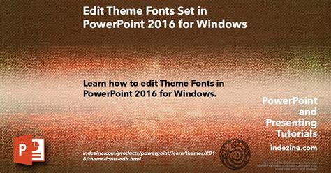 Edit Theme Fonts Set In Powerpoint 2016 For Windows