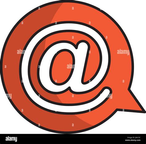 Speech Bubble With Arroba Symbol Isolated Icon Stock Vector Image And Art