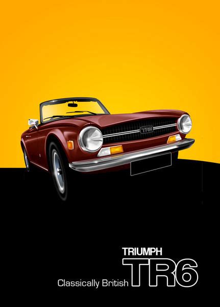 Triumph Tr6 Poster Illustration Graphicillustration Art Prints And