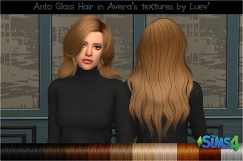Mertiuza Anto`s Gloss Hair Retextured Sims 4 Hairs