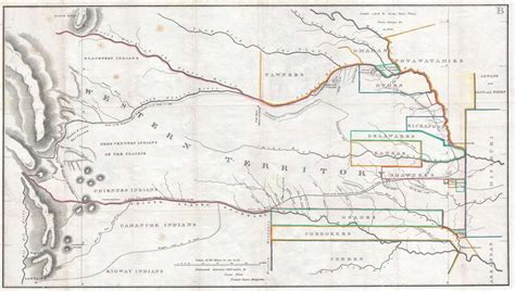 Map Of The 1835 Route Of March Of The Dragoons Under The Command Of