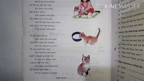 I Like Little Pussy By Jane Taylor Poem Explained Worksheet Progress Publishers Youtube