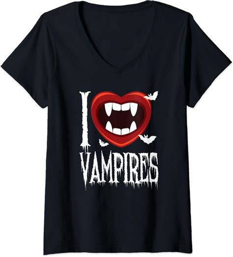 Womens Vampire Bite I Love Vampires Heart Scary