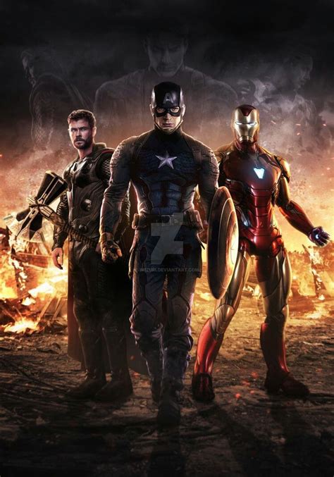 Thorcaptain America And Iron Man In Endgame Avengers Marvel