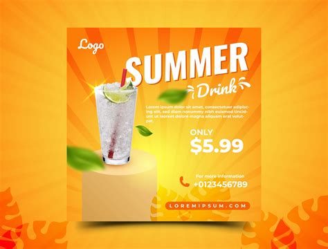 Summer Drink Social Media Banner By Applesix On Dribbble