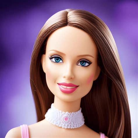 Premium Ai Image Closeup Beautiful Barbie Doll Face With Purple