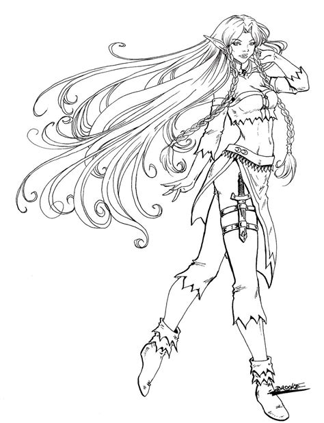 Cute Anime Elves Coloring Pages Coloring Pages