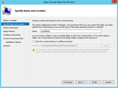 Microsoft Hyper V Installation Liquidfiles Documentation